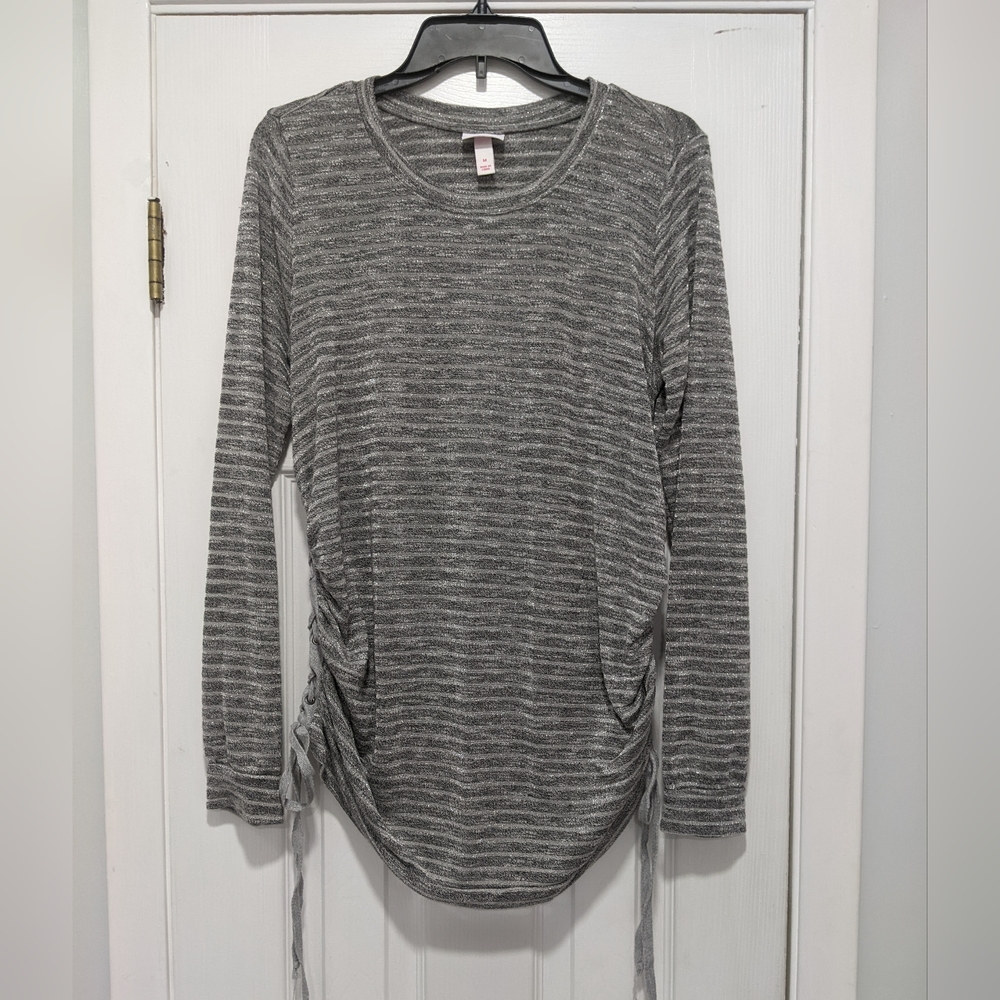 Isabel Maternity by Ingrid & Isabel Maternity Striped Long Sleeve Top Size M
